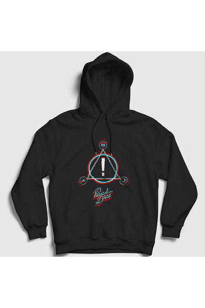 Presmono Πανικός! At The Disco Unisex Neon Logo Μαύρο φούτερ με κουκούλα - 73082tt