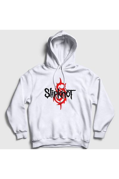 Presmono Λευκό λογότυπο Unisex φούτερ με κουκούλα Slipknot - 112749 ττ