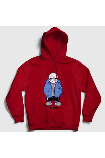 Presmono Унисекс червено-синя блуза с качулка - Sans Undertale 31854tt