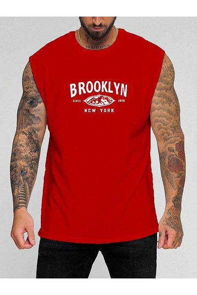 BENROMA 1 προϊόν δώρο για αγορές 6 και άνω Brooklyn New York εμπριμέ αμάνικο μπλουζάκι