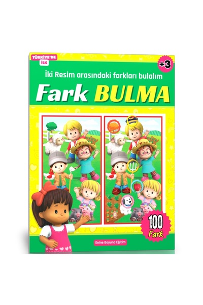 Enine Boyuna Eğitim Find Difference Book (100 Full Pages Puzzles)