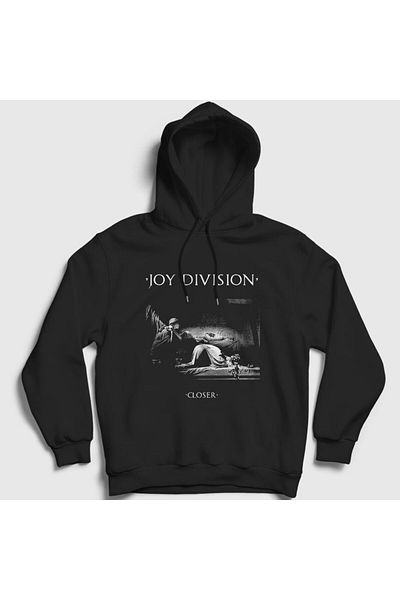 Presmono Φούτερ με μαύρη κουκούλα Joy Division Unisex - 87487tt