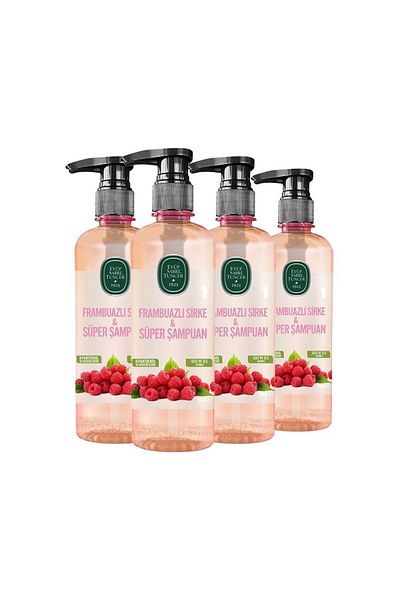 Eyüp Sabri Tuncer Raspberry Vinegar and Super Shampoo - 500 ml X 4