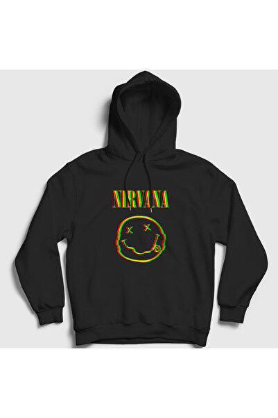 Presmono Nirvana Logo Unisex Crna Sa kapuljačom Dukserica - 99127tt