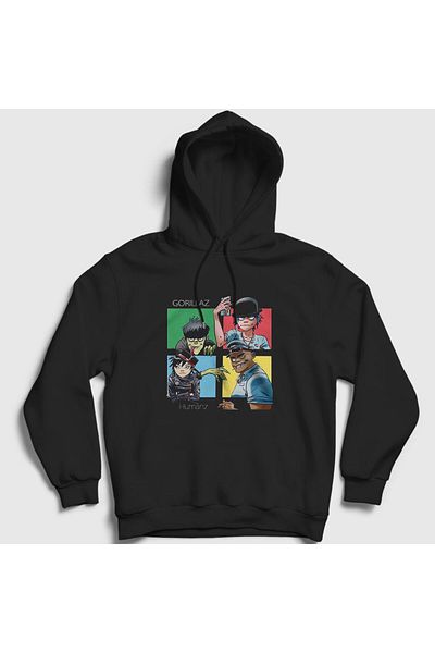 Presmono Φούτερ Humanz Gorillaz Unisex Μαύρη κουκούλα - 54734tt