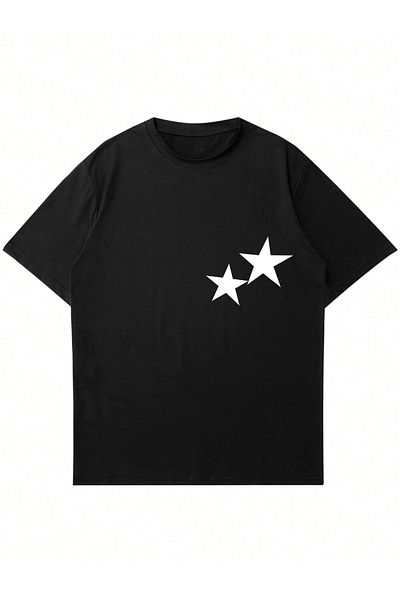 Mad&Calf Μπλουζάκι Unisex Double Star με στάμπα με λαιμόκοψη