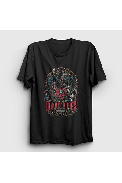 Presmono Unisex Μαύρο μπλουζάκι Guns N' Roses Rock - 424101 ττ