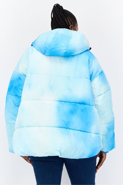collusion Women Ombre Puffer Jacket, Sky blue
