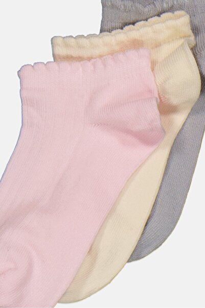RBX Kids Girl 3 Pair Plain Socks, Multicolor