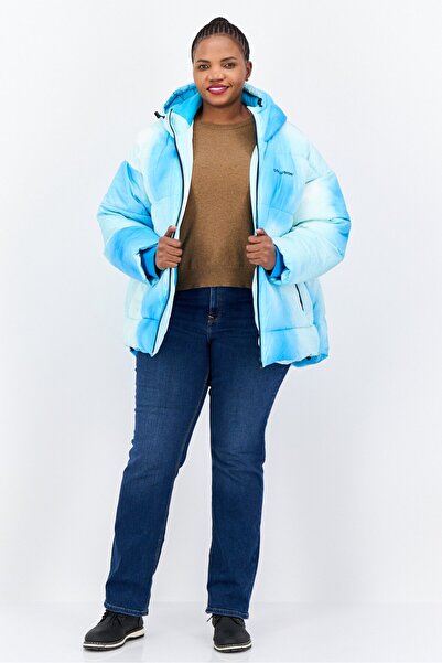collusion Women Ombre Puffer Jacket, Sky blue
