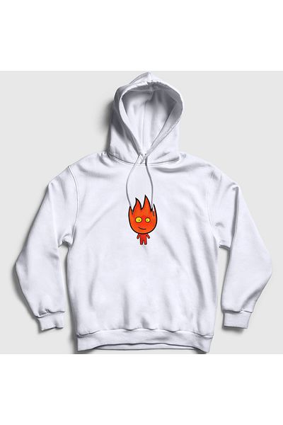 Presmono Φούτερ Fireboy Lover Unisex με λευκή κουκούλα - Παιχνίδι φωτιάς και νερού 457580 ττ