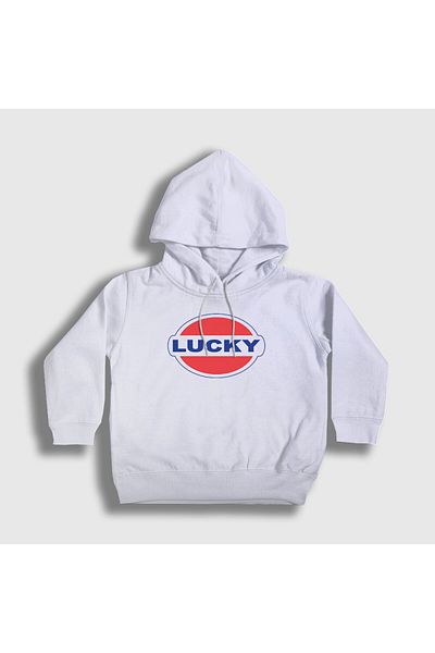 Presmono Hanorac cu glugă pentru copii unisex Lucky Halsey cu logo alb - 459507 tt