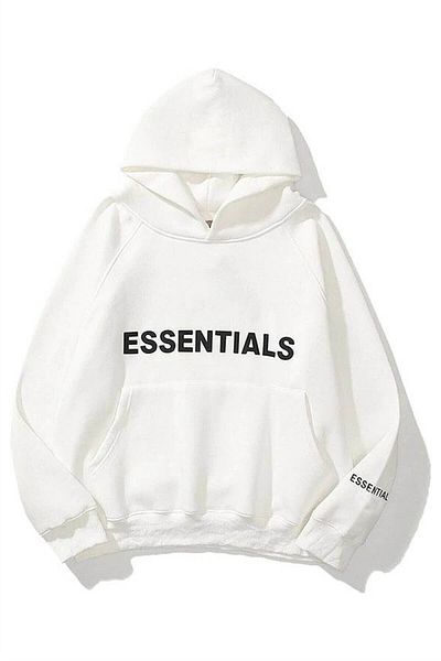 Trendiz Unisex Weißer Essentials-Sweatshirt-Hoodie