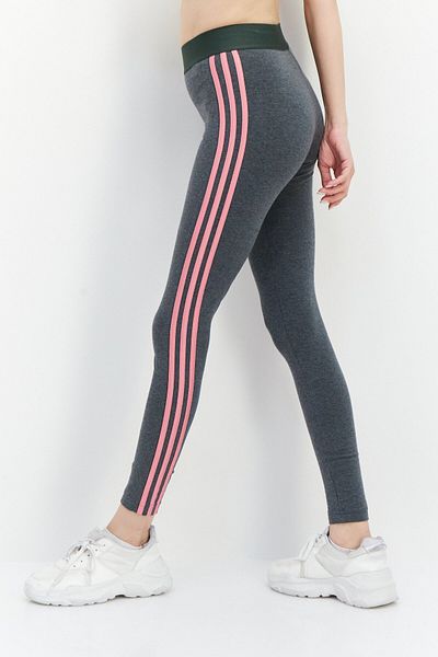adidas Women Sportswear Fit Brand Logo Training Leggings, Grey/Pink