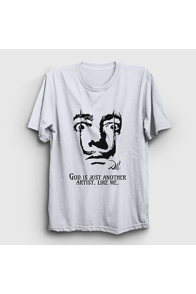 Presmono Salvador Dali Unisex Λευκό T-Shirt - Θεός Ζωγράφος Ζωγράφος 430783 ττ