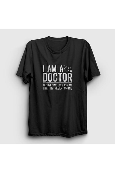 Presmono Unisex Μαύρο T-Shirt Doctor - Δώρο I Am A Doctor 469600 ττ