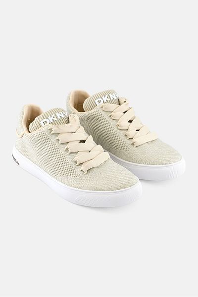 Dkny حذاء نسائي من Abeni Knit برباط، لون بيج