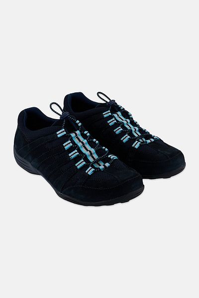 CLARKS Women Standard Hemistich Rose Lace Up Casual Shoes, Navy