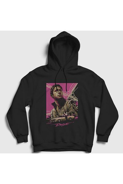 Presmono Μαύρο φούτερ με κουκούλα Ryan Gosling Drive Unisex - 440057 ττ