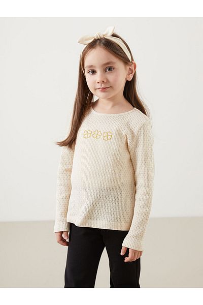 LC Waikiki Crew Neck Girls Blouse and Leggings Pants 2 Pcs
