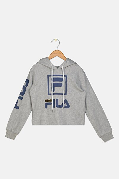 Fila Kids Girl Sportswear Fit Long Sleeves Outdoor Sweatshirt, Grey