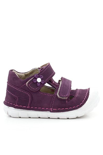 Rakerplus Ruby Genuine Leather Purple Flower Detailed First Step Shoes