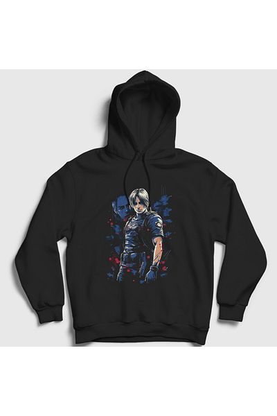 Presmono Φούτερ με μαύρη κουκούλα Unisex Leon Kennedy 'Resident Evil' - 435821 ττ