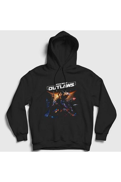 Presmono Унисекс черен суитшърт с качулка Star Wars Outlaws - 476953tt