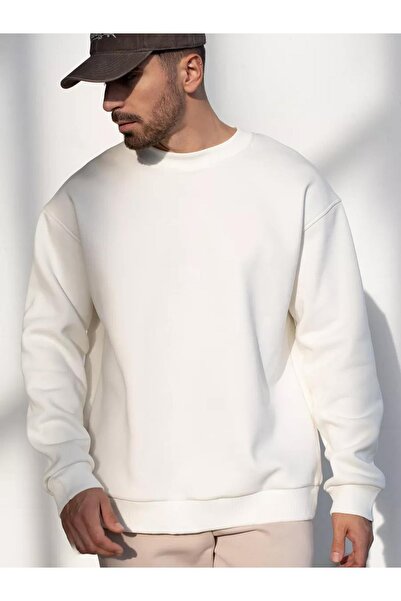 Cupla Unisex Βασικό Φούτερ με λαιμόκοψη ποδηλάτου Λευκό