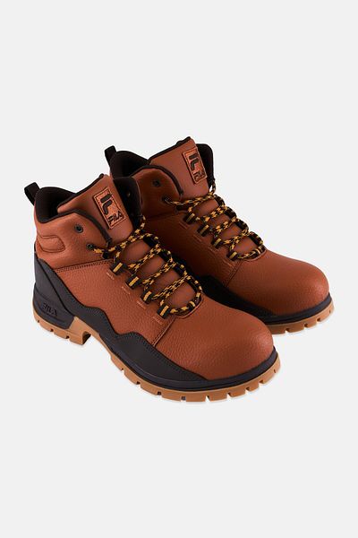 FILA Men Derail Lace Up Outdoor Boots, Brown