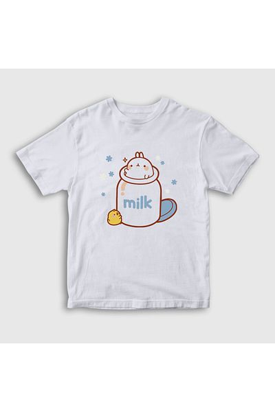 Presmono Λευκό Unisex Παιδικό T-Shirt - Milk Mölang Piu Piu Molang 466138 ττ