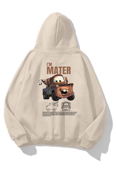 Trendiz Φούτερ Unisex 'I'm Mater Cars' - Χρώμα πέτρας