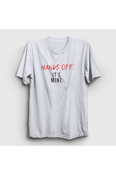 Presmono Unisex Λευκό T-Shirt 'Hands Off Its Mine' - 433503 ττ