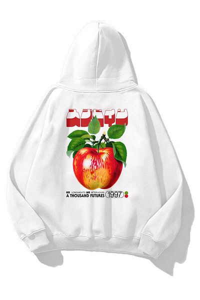 Trendiz Λευκό Unisex Φούτερ Tokyo Apple