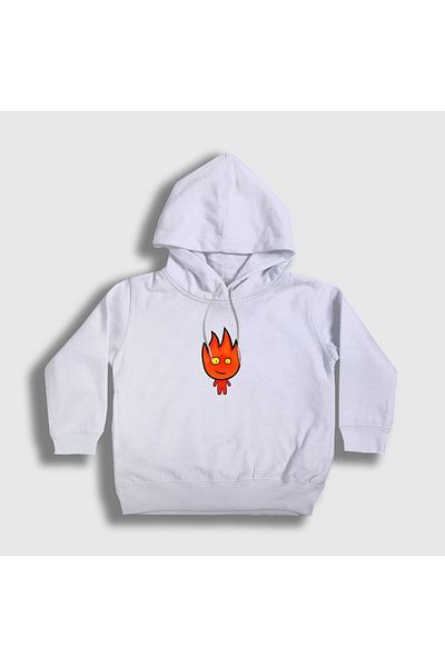 Presmono Hanorac pentru copii unisex Fireboy Lover - alb, cu glugă, joc cu foc și apă 457519 tt