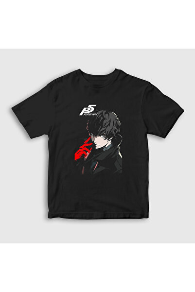Presmono Persona 5 Unisex Dječja T-shirt - Crna, Ren Amamiya Joker, 455609tt