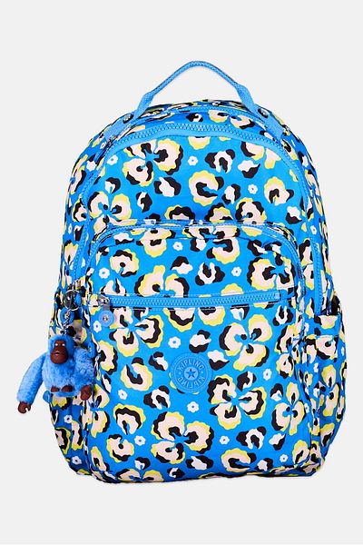 Kipling Women Allover Printed Backpack 40,5 H x 31 L x 14 W cm, Blue Combo