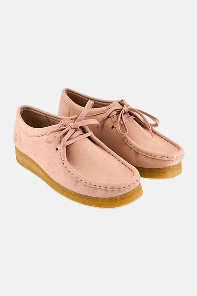 CLARKS Women Standard Wallabee Lace Up Casual Shoes, Blush Pink