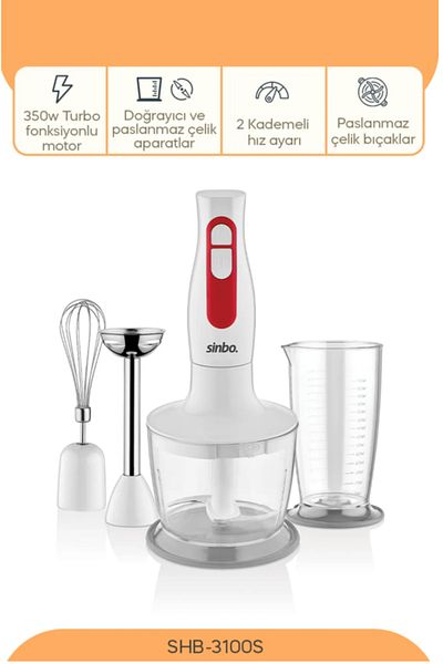 Sinbo Shb-3100S 3 Function Hand Blender Kit 350W