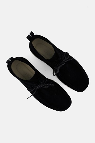 CLARKS Men Origin Wallabee Laced Up Casual Shoes, Black