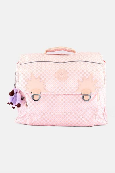 Kipling Women Allover Printed Backpack 37 H x 42 L x 14 W cm, Pink Combo