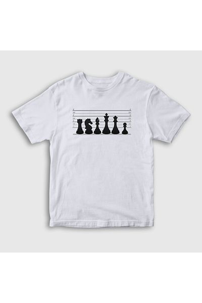 Presmono Tricou alb unisex pentru copii - Chess Chess Suspects obișnuiți 446607 tt