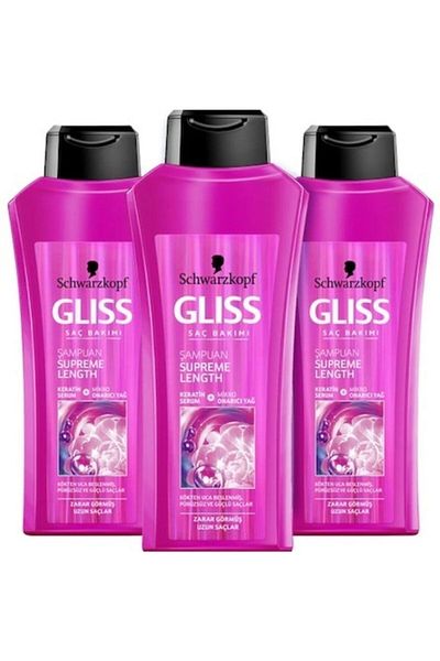 Gliss Supreme Length Shampoo (Shiny Pink) 500ml, 3 Pieces