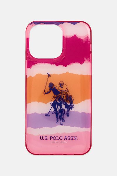 U.S. Polo Assn. جراب حماية لجهاز iPhone 14 Pro Max، فوشيا