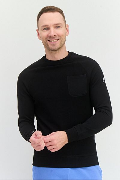 Penfield Men Crew Neck Brand Logo Long Sleeves Sweatshirt, Black