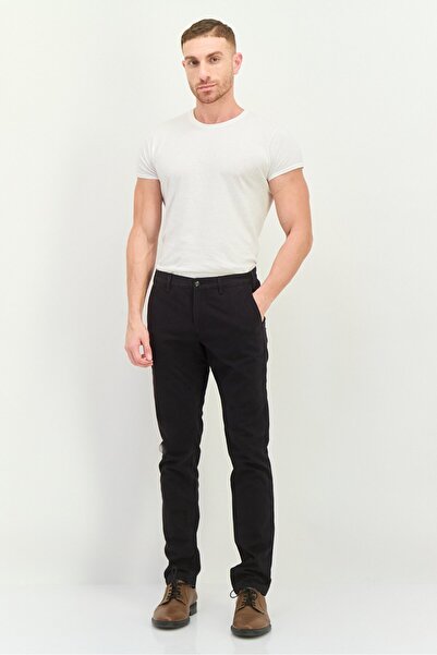 Gant Men Slim Fit Solid Straight Leg Pants, Black