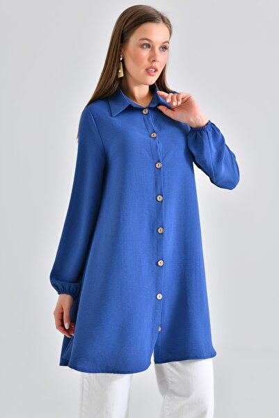 Saade Дерев'яна туніка з ґудзиками, синього кольору