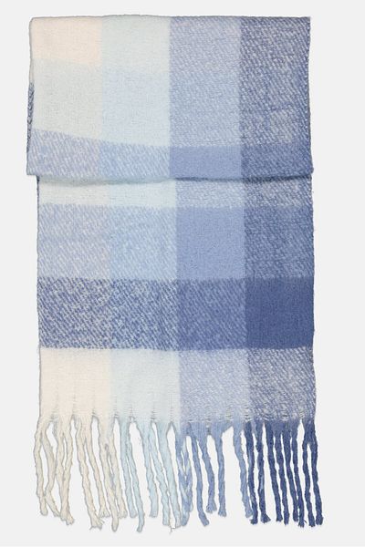 London Fog Women Textured Scarf 190 x 74 cm, Blue