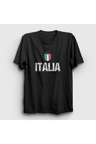 Presmono Έμβλημα Italia Unisex Μαύρο T-Shirt 457328 ττ