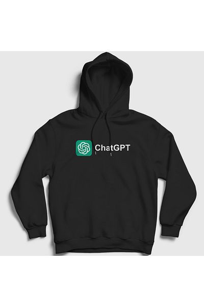 Presmono Μαύρο φούτερ Unisex Ai Chatgpt με κουκούλα τεχνητής νοημοσύνης - 442459 ττ